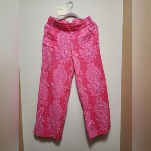 Lilly Pulitzer Pink Pineapple Print Pants Small VINTAGE
